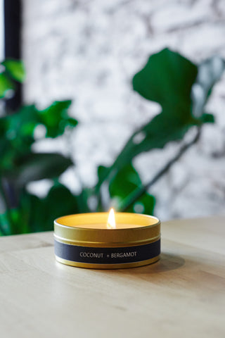 Coconut + Bergamot Gold Travel Tin