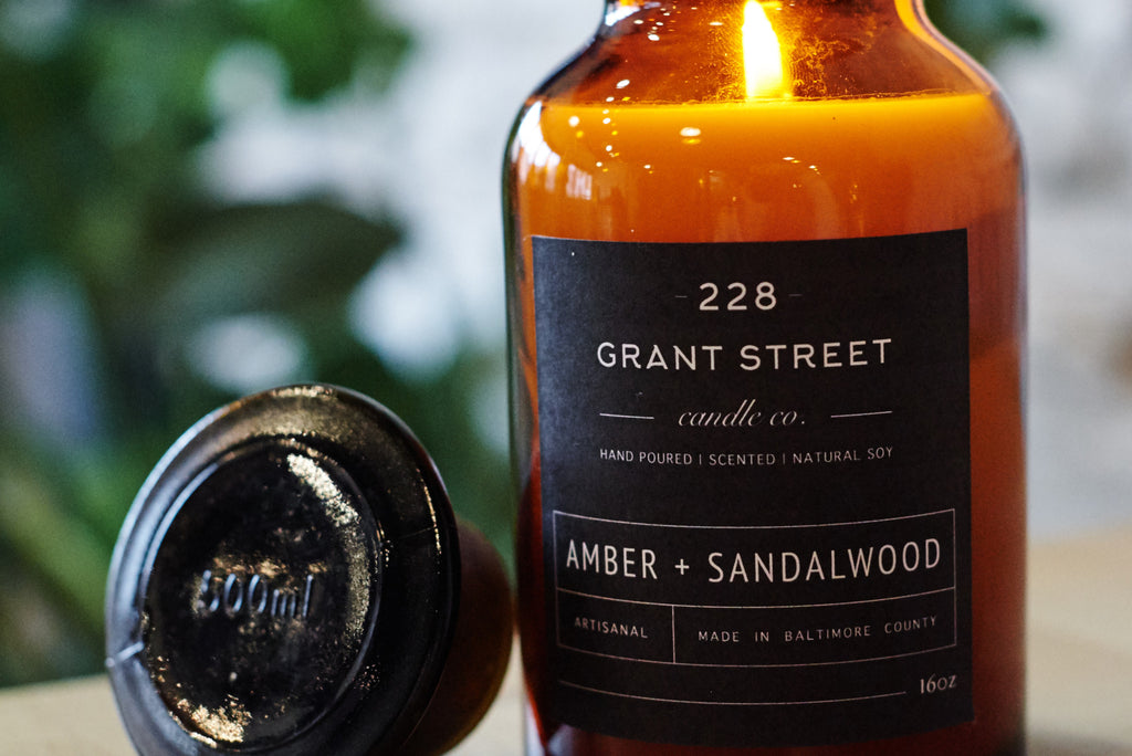 Amber + Sandalwood Apothecary Jar – 228 Grant Street Candle Co.