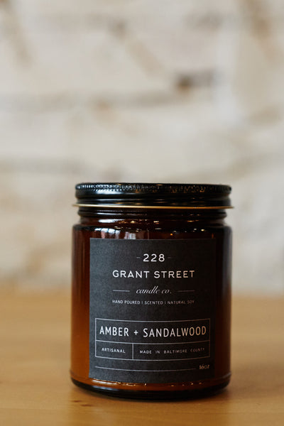 Amber + Sandalwood 9 oz Candle