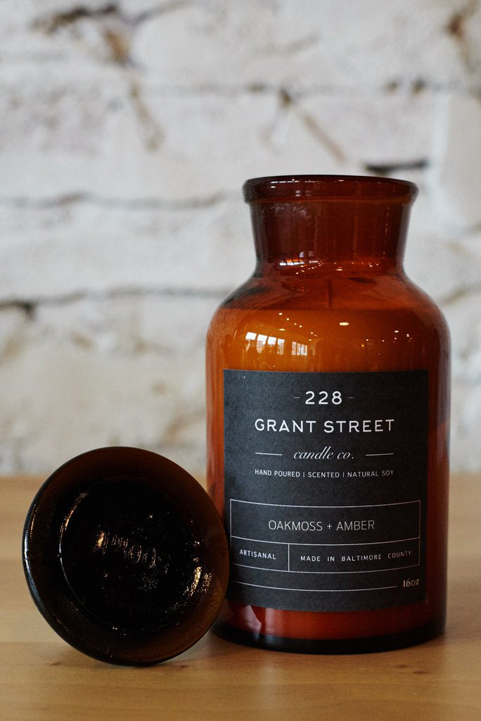 Oakmoss + Amber Apothecary Jar – 228 Grant Street Candle Co.